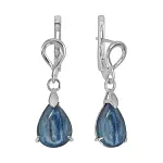 Серьги из серебра с кианитом Серьги из серебра с кианитом