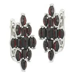 Серьги из серебра с натуральным гранатом Серьги из серебра с натуральным гранатом